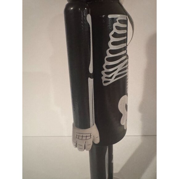 💀 Northlight 14" Wooden Skeleton Halloween Nutcracker (Black & White) - Picture 10 of 13